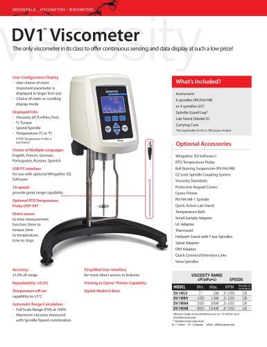 brookfield dv1 viscosity